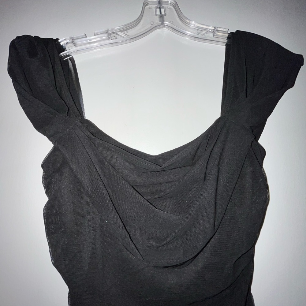 Hello Molly black ruched mini dress